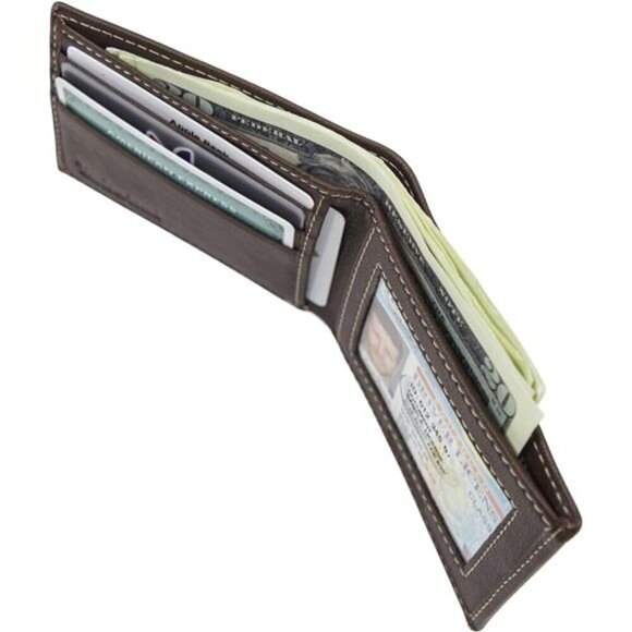 Blix Slimfold Leather Wallet, Brown - Picture 4 of 7